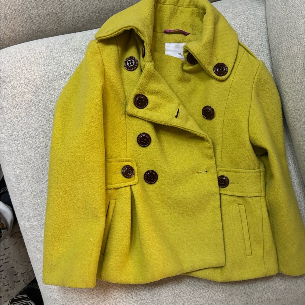 Next girls Kids Pea Coat - lime color